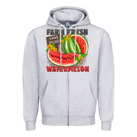 Heather Grey farm fresh watermelon Zipper Hoodie - Zillion Design Studio