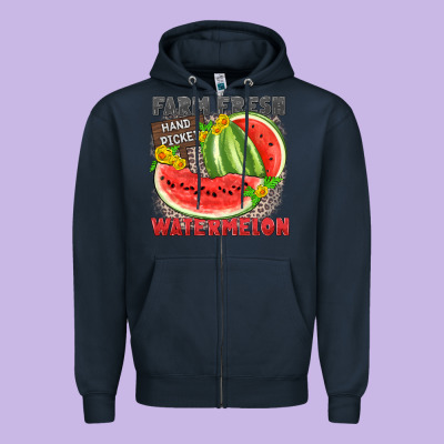 Farm Fresh Watermelon Zipper Hoodie Designed By Zillion Design Studio