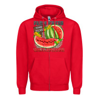 Red farm fresh watermelon Zipper Hoodie - Zillion Design Studio