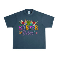 Midnight Navy easter vibes and butterfly with bunny and flowers Urban Heavy Tee - Artiststas