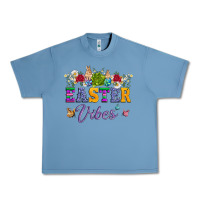 Pebble Blue easter vibes and butterfly with bunny and flowers Urban Heavy Tee - Artiststas