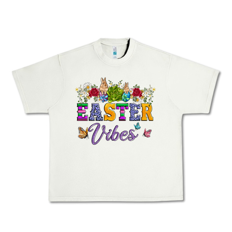 Easter Vibes And Butterfly With Bunny And Flowers Urban Heavy Tee by Artiststas | Teevron