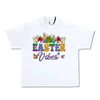 White easter vibes and butterfly with bunny and flowers Urban Heavy Tee - Artiststas