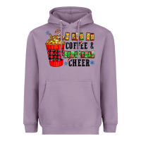 Lavender I Run On Coffee & Christmas Cheer Heavyweight Hoodie - CowhideDigitalArt