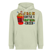 Matcha I Run On Coffee & Christmas Cheer Heavyweight Hoodie - CowhideDigitalArt