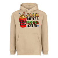 Mushroom I Run On Coffee & Christmas Cheer Heavyweight Hoodie - CowhideDigitalArt