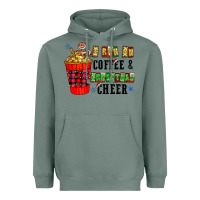 Sage I Run On Coffee & Christmas Cheer Heavyweight Hoodie - CowhideDigitalArt