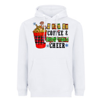 White I Run On Coffee & Christmas Cheer Heavyweight Hoodie - CowhideDigitalArt