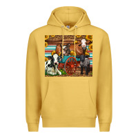 Antique Gold Farm Animals On An Old Wagon Premium Hoodie - LillyAllenDesigns