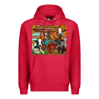 Cardinal Farm Animals On An Old Wagon Premium Hoodie - LillyAllenDesigns