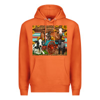 Carrot Farm Animals On An Old Wagon Premium Hoodie - LillyAllenDesigns