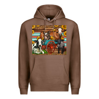 Chestnut Farm Animals On An Old Wagon Premium Hoodie - LillyAllenDesigns