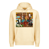 Pina Colada Farm Animals On An Old Wagon Premium Hoodie - LillyAllenDesigns