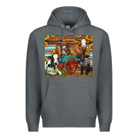Rock Farm Animals On An Old Wagon Premium Hoodie - LillyAllenDesigns