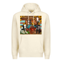 Sandshell Farm Animals On An Old Wagon Premium Hoodie - LillyAllenDesigns