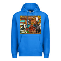 True Royal Farm Animals On An Old Wagon Premium Hoodie - LillyAllenDesigns