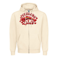 Sandshell Feeling Loved Valentine's Day Zipper Hoodie - RanaPortraitStore