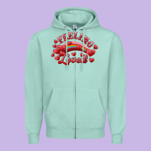 Feeling Loved Valentine's Day Zipper Hoodie Designed By Ranaportraitstore