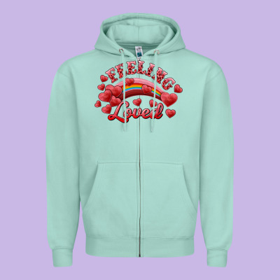 Zipper Hoodie Feeling Loved Valentine's Day