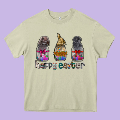 Happy Easter Heavy Core Tee Designed By Cowhidedigitalart