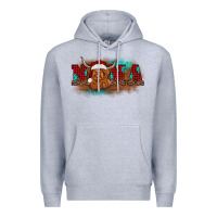 Heather Grey christmas nana highland cow Premium Hoodie - BarkalooDesign