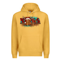 Mustard christmas nana highland cow Premium Hoodie - BarkalooDesign