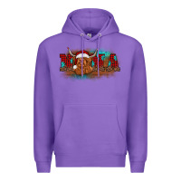 Purple christmas nana highland cow Premium Hoodie - BarkalooDesign