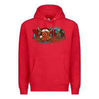 Red christmas nana highland cow Premium Hoodie - BarkalooDesign