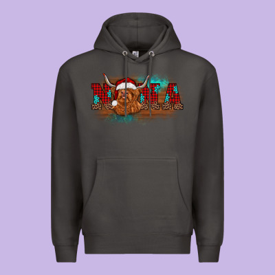 Christmas Nana Highland Cow Premium Hoodie Designed By Barkaloodesign