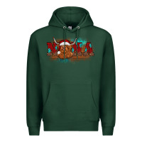 Sports Green christmas nana highland cow Premium Hoodie - BarkalooDesign