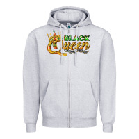 Heather Grey black queen Zipper Hoodie - texasbilliewilder