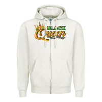Oatmeal Heather black queen Zipper Hoodie - texasbilliewilder