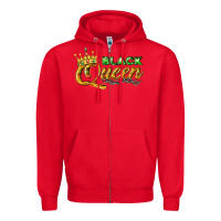 Red black queen Zipper Hoodie - texasbilliewilder