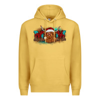 Antique Gold christmas mom highland cow Premium Hoodie - BarkalooDesign