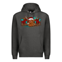 Charcoal Heather christmas mom highland cow Premium Hoodie - BarkalooDesign