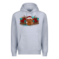 Heather Grey christmas mom highland cow Premium Hoodie - BarkalooDesign
