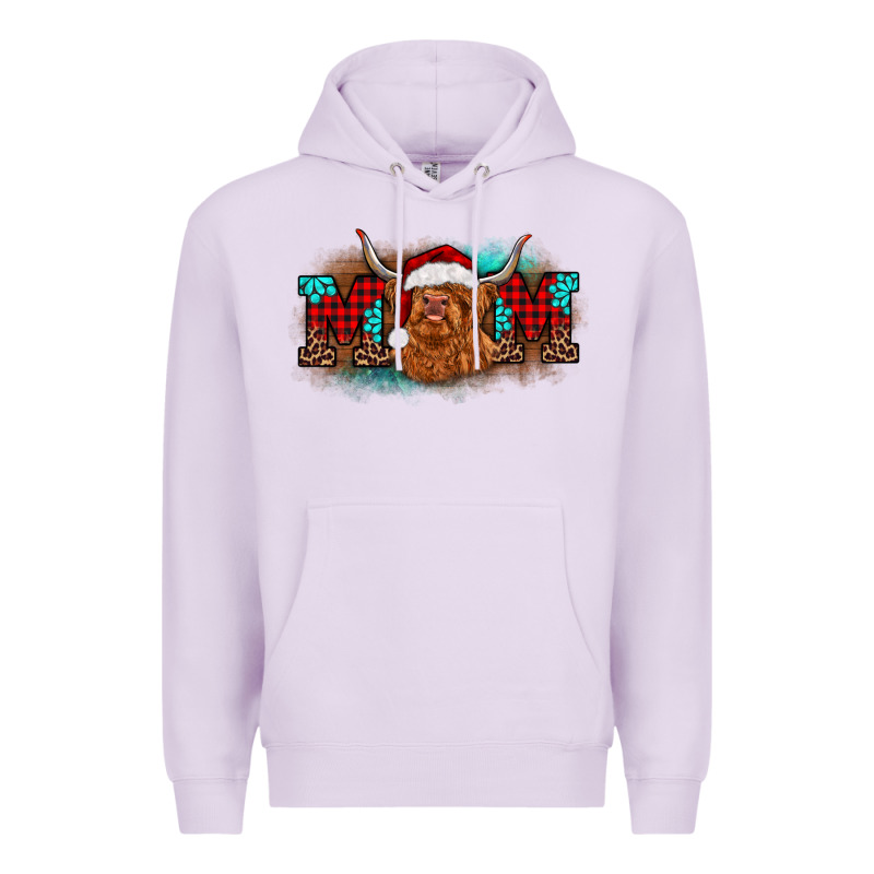 Christmas Mom Highland Cow Premium Hoodie by BarkalooDesign | Teevron