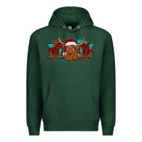 Sports Green christmas mom highland cow Premium Hoodie - BarkalooDesign