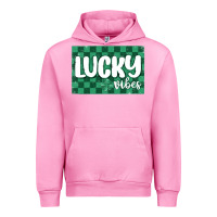 Fuchsia Pink lucky vibes Urban Hoodie - MaliasSmallBusiness