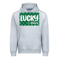 Heather Grey lucky vibes Urban Hoodie - MaliasSmallBusiness