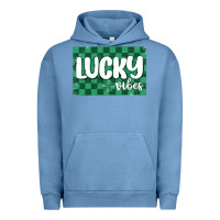 Pigment Pebble Blue lucky vibes Urban Hoodie - MaliasSmallBusiness