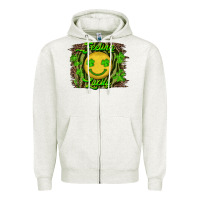 Oatmeal Heather Feeling Lucky Zipper Hoodie - RanaPortraitStore