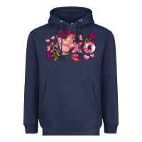 Navy chicken valentine's day xoxo Heavyweight Hoodie - FaDigitalArtStudio