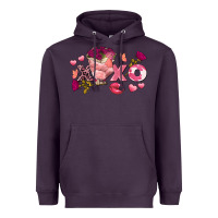 Plum chicken valentine's day xoxo Heavyweight Hoodie - FaDigitalArtStudio