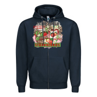 Navy farm fresh strawberries Zipper Hoodie - Zillion Design Studio