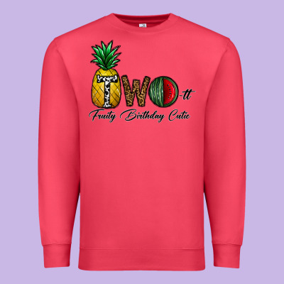 Two Fruity Birthday Cutie Premium Sweatshirt Designed By Cowhidedigitalart