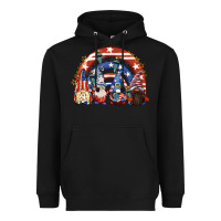 Black 4th of July rainbow with gnomes Heavyweight Hoodie - CowGirlArtShop