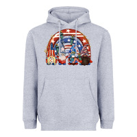 Heather Grey 4th of July rainbow with gnomes Heavyweight Hoodie - CowGirlArtShop