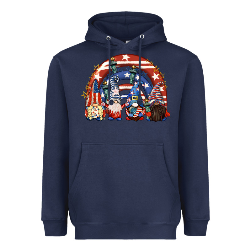4th Of July Rainbow With Gnomes Heavyweight Hoodie by CowGirlArtShop | Teevron