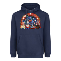 Navy 4th of July rainbow with gnomes Heavyweight Hoodie - CowGirlArtShop